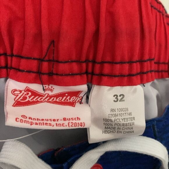 Budweiser Athletic Shorts Blue and Red with Iconic Logo Size 32 - Picture 9 of 9